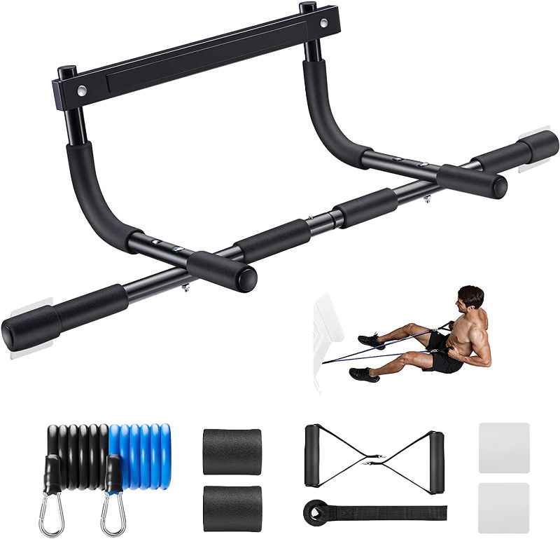 Photo 1 of Ally Peaks Pull Up Bar for Doorway | Thickened Steel Max Limit 440 lbs Upper Body Fitness Workout Bar| Multi-Grip Strength for Doorway | Indoor Chin-Up Bar Fitness Trainer for Home Gym Portable
