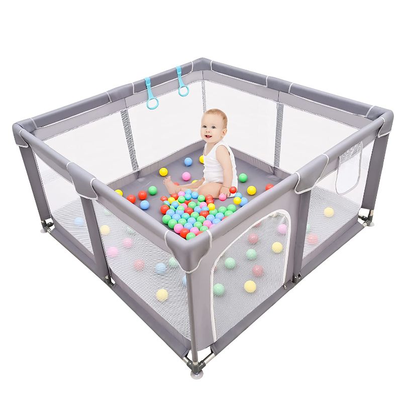 Photo 1 of Baby Playpen , Baby Playard, Playpen for Babies with Gate ,LIAMST Indoor & Outdoor Playard for Kids Activity Center?LIAMST Sturdy Safety Play Yard with Soft Breathable Mesh
