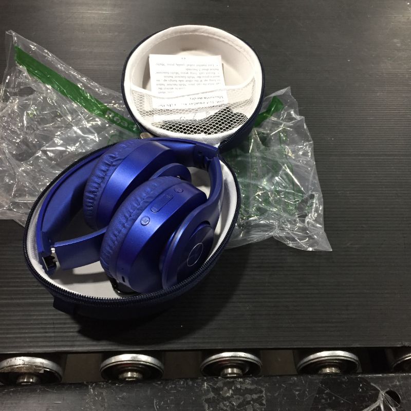 Photo 3 of Bluetooth Headphones Wireless,TUINYO Over Ear Stereo Wireless Headset 40H Playtime with deep bass, Soft Memory-Protein Earmuffs, Built-in Mic Wired Mode PC/Cell Phones/TV-Dark Blue
