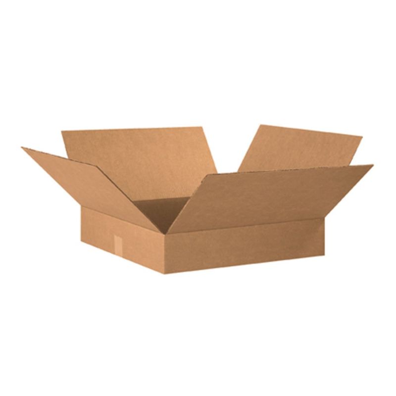 Photo 1 of Aviditi 20204 Flat Corrugated Cardboard Box 20" L x 20" W x 4" H, Kraft, for Shipping, Packing and Moving (Pack of 10)
