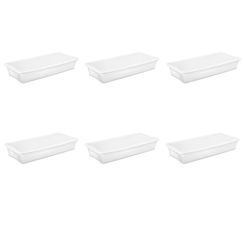 Photo 1 of Case of 6 Sterilite 41 Quart Underbed Storage Boxes