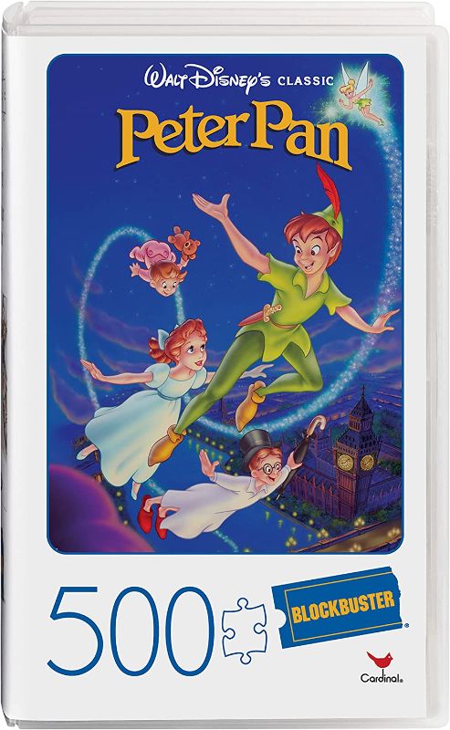 Photo 1 of 500-Piece Adult Jigsaw Puzzle in Plastic Retro Blockbuster VHS Video Case, Peter Pan **still factory sealed**
