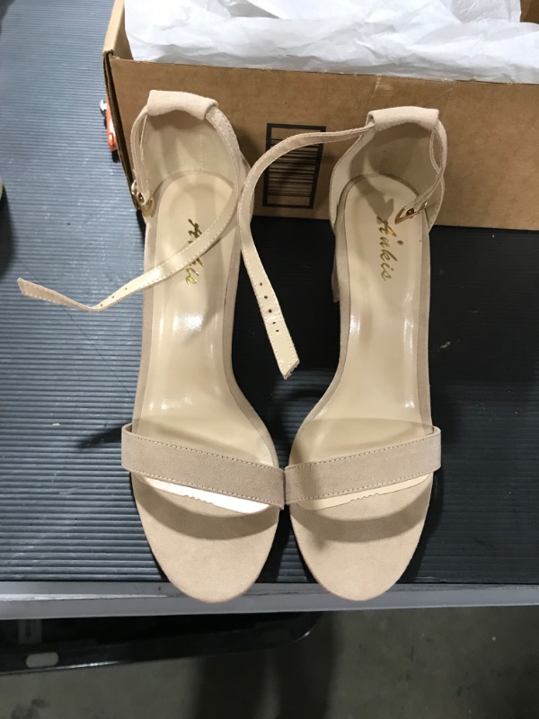 Photo 2 of Ankis Nude Silver Black Heels Women's Open Toe Ankle Strap Block Chunky Low Heeled Sandal Comfortable Office Wedding Dress Pump Shoes Standard Size 2.25 Inches Heel Design ,Nude Nubuck
SIZE 9