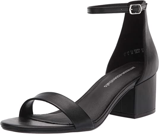 Photo 1 of Amazon Essentials Women's Two Strap Heeled Sandal
Color: Black, Faux Leather 7.5 wide