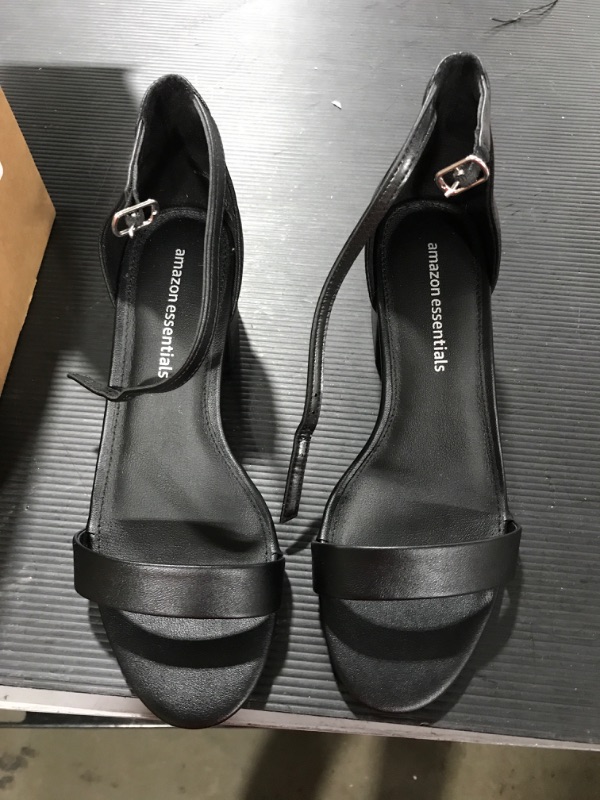 Photo 1 of Amazon Essentials Women's Two Strap Heeled Sandal
Color: Black, Faux Leather 7.5 wide