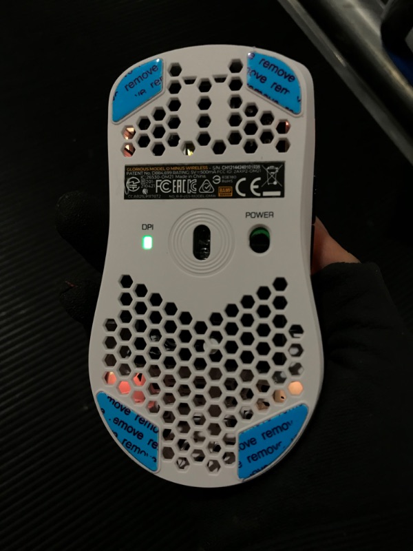 Photo 1 of Glorious Gaming Mouse - Model O Minus 58 g Superlight Honeycomb Mouse, Matte White Mouse, USB Gaming Mouse
