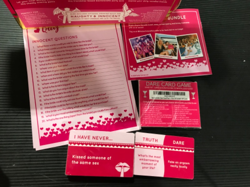 Photo 1 of Bachelorette Bundle - 7 Fun Bachelorette Party Games, from That's What She Said Game, Ages 17+
