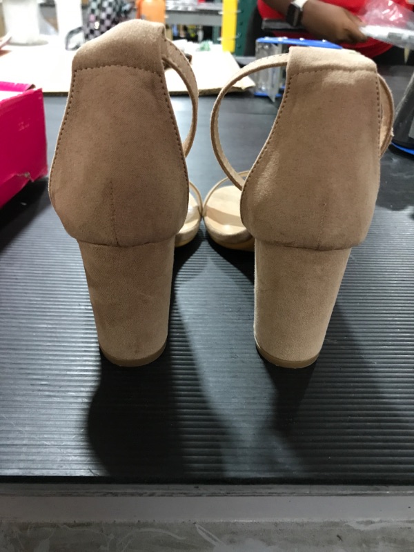 Photo 1 of Ankis Nude Black Silver Gold Heels for Women Open Toe Ankle Strap Chunky Heel Pump Sandals Party Wedding Strappy Buckle Sandals Standard Size 2.75 Inches Tall Thick Heel Design