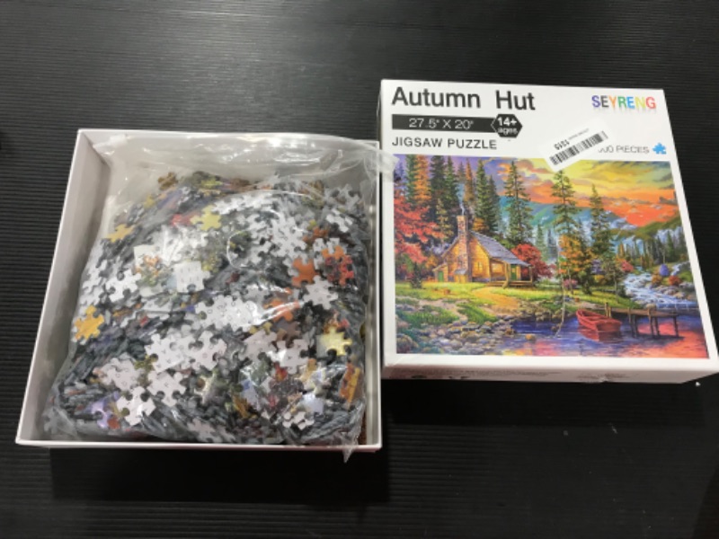 Photo 3 of Jigsaw Puzzles 1000 Pieces for Adults and Kids – Large Format Thick Lasting Jigsaw Puzzle for Teens (Autumn Hut)
