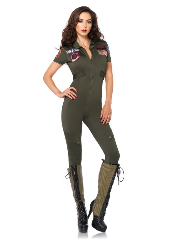 Photo 1 of Leg Avenue Women's Sexy Top Gun Flight Catsuit Costume
SIZE XL