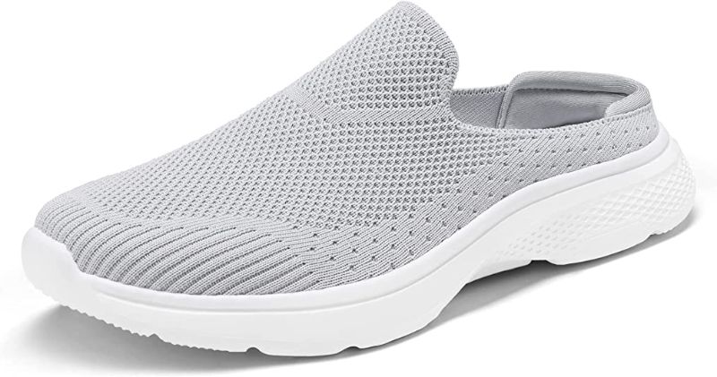 Photo 1 of DREAM PAIRS Women's Mules Grey Shoes Slip on Sneakers Knit Flats Platform Lightweight Breathable Non-Slip Walking Shoes Size 11,SDML2201W
