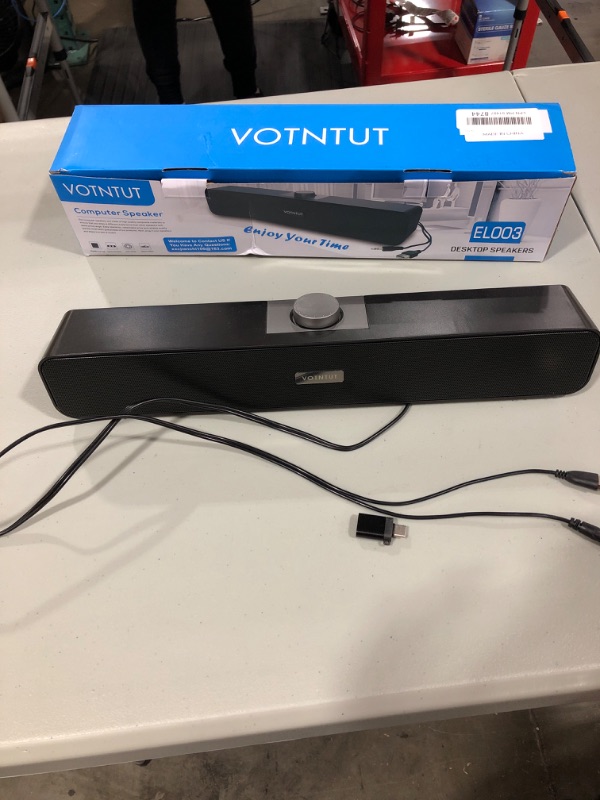 Photo 2 of Computer Speakers, USB Powered Soundbar, Wired USB Desktop Speaker, Stereo Sound Bar Laptop Speaker for Desktop/Laptop/PC/Pad/Cellphone, Portable USB Desktop Speaker Plug and Play