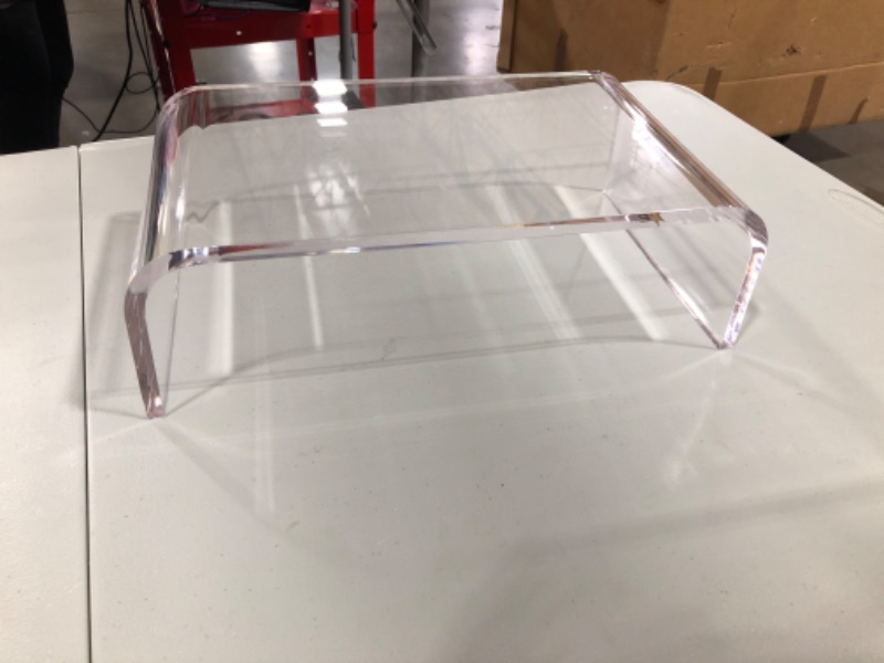 Photo 2 of Acrylic Laptop Stand, 0.2-In Thick Clear Stands For Laptop, Desktop, And Keyboard, Dust-Proof Acrylic Desk Stand Riser, Ergonomic Laptop Stand, 14" x 4" x 7.5"