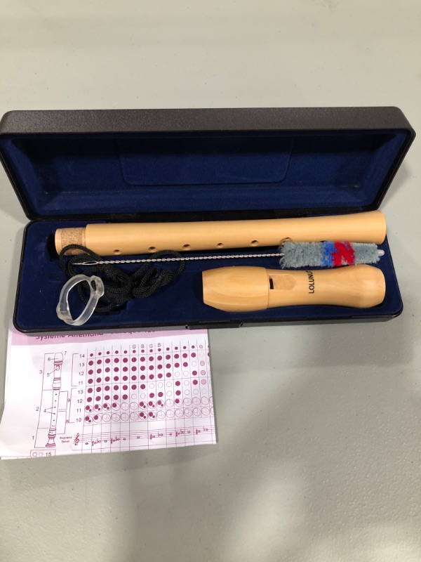 Photo 2 of Baroque Recorder 8 holes, Soprano C Key Recorder Made of Maple Wood with storage Case, Fingering Chart and Cleaning Rod for Kids and Adults Beginners