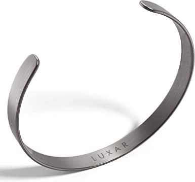 Photo 1 of LUXAR Men's Titanium Cuff Bracelet | Solid Titanium Minimalist Bracelet Designed for Men