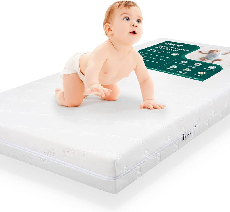 Photo 1 of Breathable Memory Foam Crib Mattress and Toddler Mattress, 22.5"L x 11.5" W x 5" x H