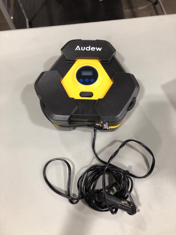 Photo 2 of Audew 150PSI 120W 12V Portable Tire Inflator Digital Air Compressor Pump with 10ft Cord & LED lights