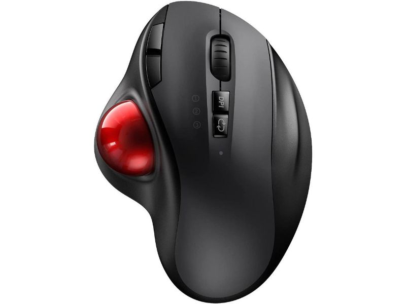 Photo 1 of Bluetooth Trackball Mouse, 2.4G USB Wireless & Bluetooth Ergonomic Mice Between 3 Device Rechargeable with USB-C Port and 3 DPI for Windows/ Mac OS/ iOS/ Android - Black