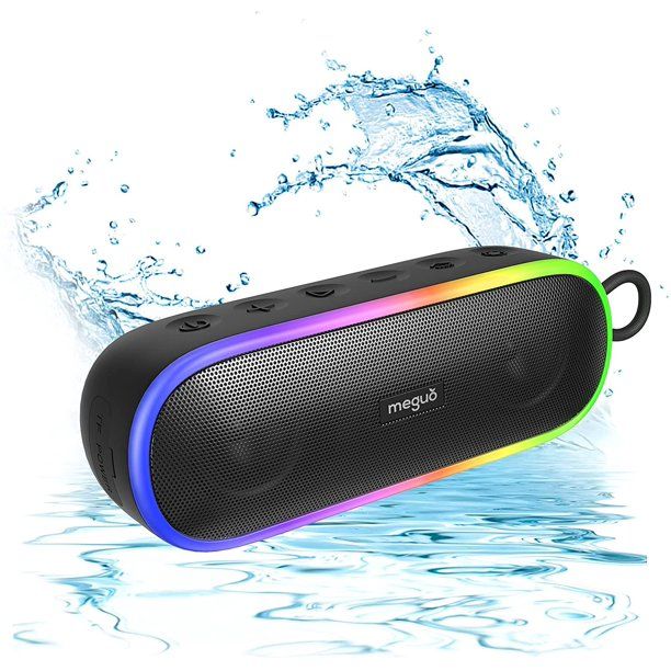 Photo 1 of MEGUO Portable Bluetooth Speaker,Wireless Speakers with 20W Loud Stereo Sound & Bass+,IPX7 Waterproof,LED Light,24H Playtime,TWS for Outdoor Travel,Home Party,Pool,Beach,Hiking, Camping