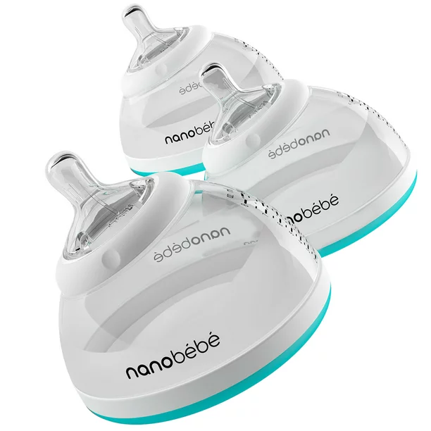 Photo 1 of Nanobebe Transition Bottle in Teal or Grey, Single or Triple Pack