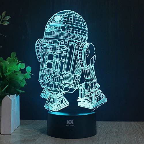 Photo 1 of 3D Lamp R2-D2 Table Night Light Force Awaken Model 7 Color Change LED Desk Light with Multicolored USB Power for Living Bed Room Bar Best Gift Toys Designed by HUI YUAN