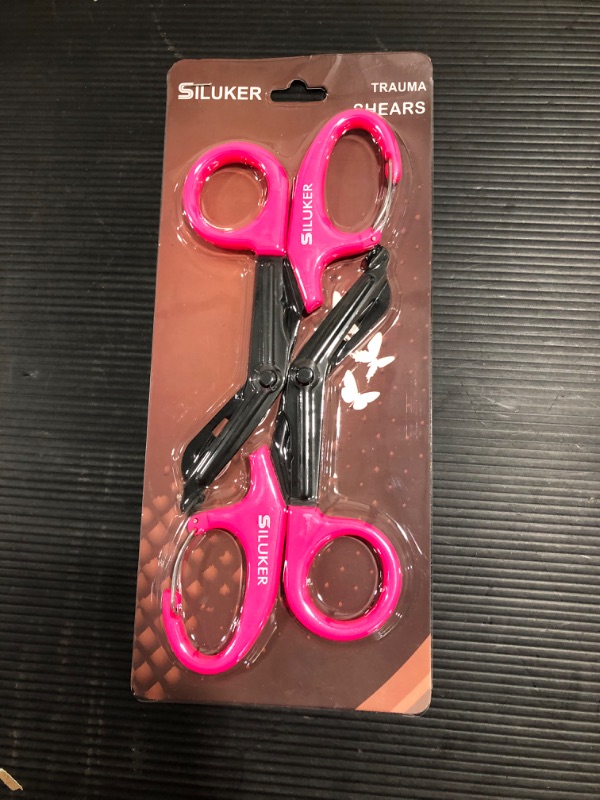 Photo 2 of 2 Pack Medical Scissors with Carabiner, EMT and Trauma Shears Bandage Scissors - 7.5" Fluoride-Coated with Non-Stick Blades
