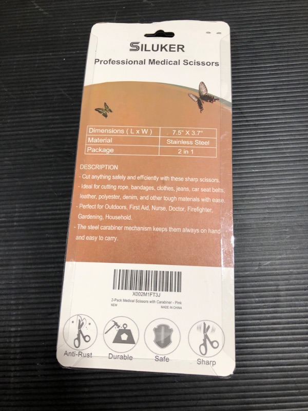 Photo 3 of 2 Pack Medical Scissors with Carabiner, EMT and Trauma Shears Bandage Scissors - 7.5" Fluoride-Coated with Non-Stick Blades
