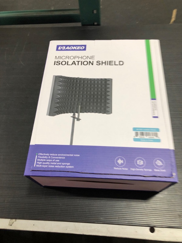 Photo 2 of Aokeo Professional Studio Recording Microphone Isolation Shield, Pop Filter.High Density Absorbent Foam is Used to Filter Vocal. Suitable for Blue Yeti and Any Condenser Microphones(AO-302 With Stand)
