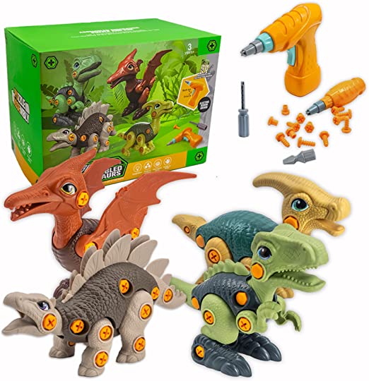 Photo 1 of Sarpan Take Apart Dinosaurs Toys with Electric Drill for Kids 3 4 5 6 7 Years Old, STEM Educational Learning Building Construction Set Birthday for Toddlers Boys Girls Ages 3-8 (B)
