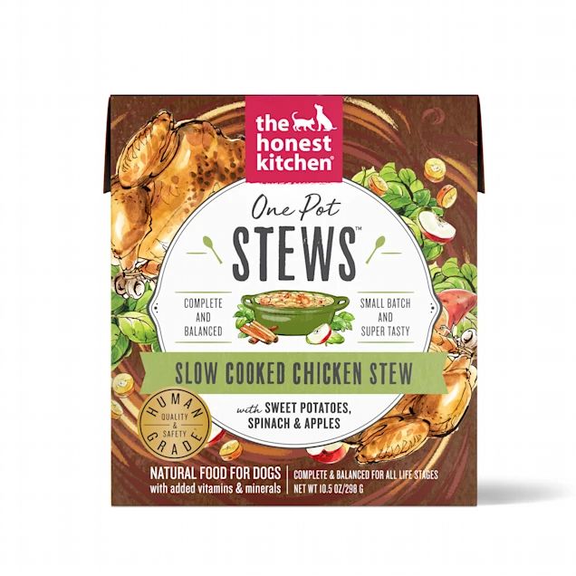 Photo 1 of 
The Honest Kitchen One Pot Stews: Slow Cooked Chicken Stew with Sweet Potato, Spinach & Apples Wet Dog Food, 10.5 oz (Pack of 2)
