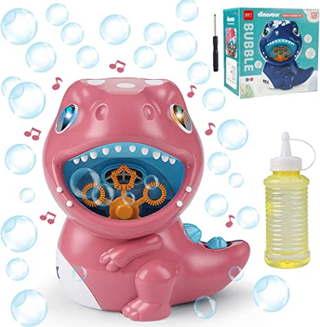 Photo 1 of Dinosaur Bubbles YF-TOW Bubble Machine for Toddlers Kids,Big Bubble Maker Bubbles for Wedding,1000+ Bubbles Per Minute?Electric Bubble Machine (Pink Dinosaur)
