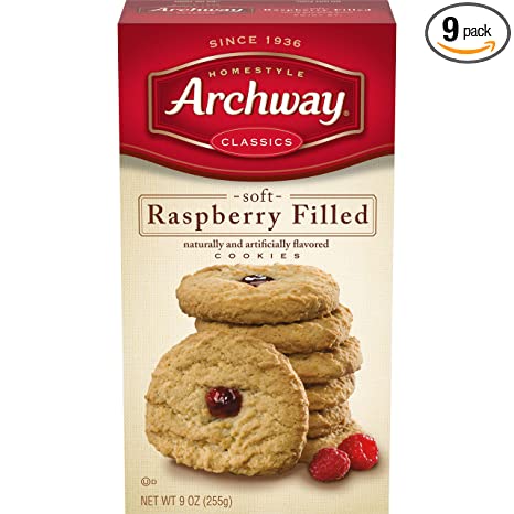 Photo 1 of Archway Cookies, Soft Raspberry Filled, 9 Ounce (Pack of 9) EXP DATE: AUG 20 2022
