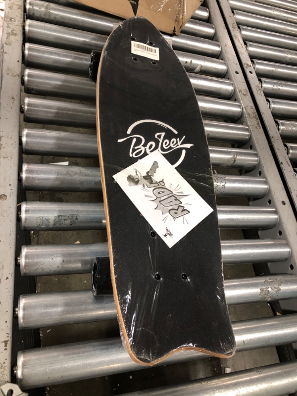 Photo 3 of Beleev Cruiser Skateboards for Beginners, 27 Inch Complete Skateboard for Kids Teens Adults, 7 Layer Canadian Maple Double Kick Deck Concave Trick Skateboard
