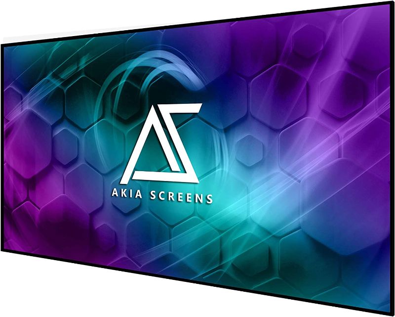 Photo 1 of Akia Screens 100 inch Edge Free Fixed Frame Projector Screen 100" Diagonal 16:9 8K 4K Ultra HD 3D Ready CINEWHITE UHD-B Black Projection Screen for Indoor Movie Video Home Theater AK-NB100H1