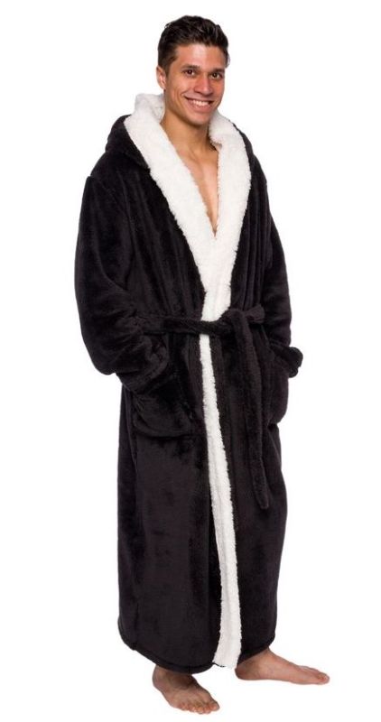 Photo 1 of Ross Michaels - Men's Big & Tall Full Length Sherpa Luxury Hooded Bathrobe