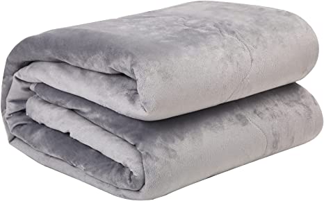 Photo 1 of Dobures Velvet Fleece Throw Blanket 66x90 Inches Grey, Filled with Polyester, Thick Warm, Light Weight, Super Soft, Fuzzy Microfiber Throw for Couch Sofa
