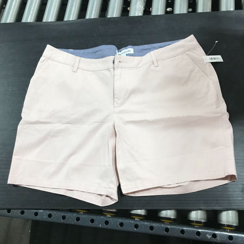 Photo 2 of Amazon Essentials Women's 7" Inseam Solid Chino Short - Pale Pink - 16