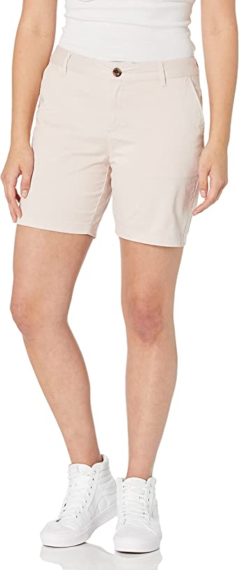 Photo 1 of Amazon Essentials Women's 7" Inseam Solid Chino Short - Pale Pink - 16