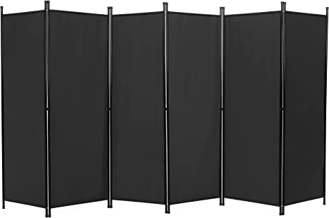 Photo 1 of ACTREY 6-Panel Indoor Room Divider, Screen Movable Room Screen Separator Wall Protective Privacy Furniture Indoor Bedroom(Black)
