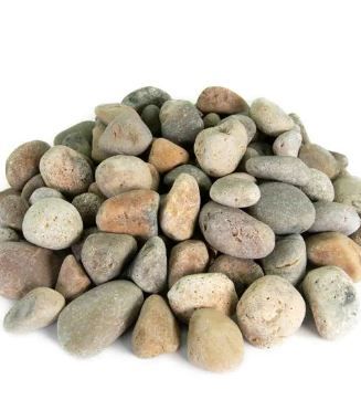 Photo 1 of 0.50 cu. ft. 1/2 in. to 1 in. Buff Mexican Beach Pebble Smooth Round Rock for Gardens, Landscapes and Ponds
