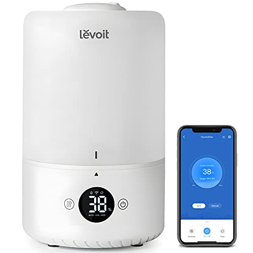Photo 1 of  LEVOIT Humidifiers for Bedroom, Smart Top Fill Cool Mist for Baby Nursery and Plants, Wifi and Alexa Control with Humidistat, Ultrasonic, Filterless, Essential Oil, 360 Rotation Nozzle, 3L, White
