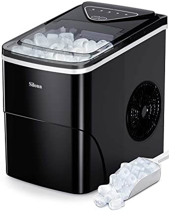 Photo 1 of Silonn Ice Makers Countertop, 9 Cubes Ready in 6 Mins, 26lbs in 24Hrs, Self-Cleaning Ice Machine with Ice Scoop and Basket, 2 
