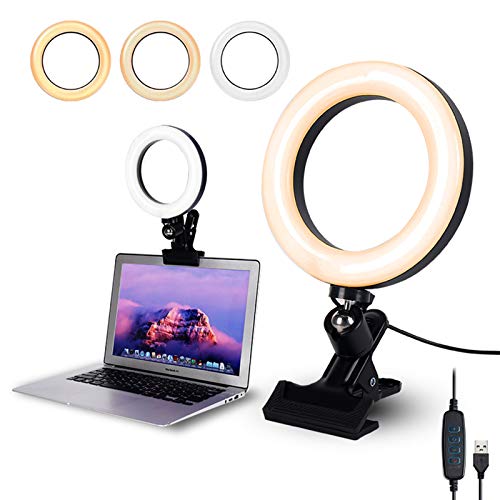 Photo 1 of JAOXISOU 6.3" Selfie Ring Light with Clamp Mount for Video Conferencing
