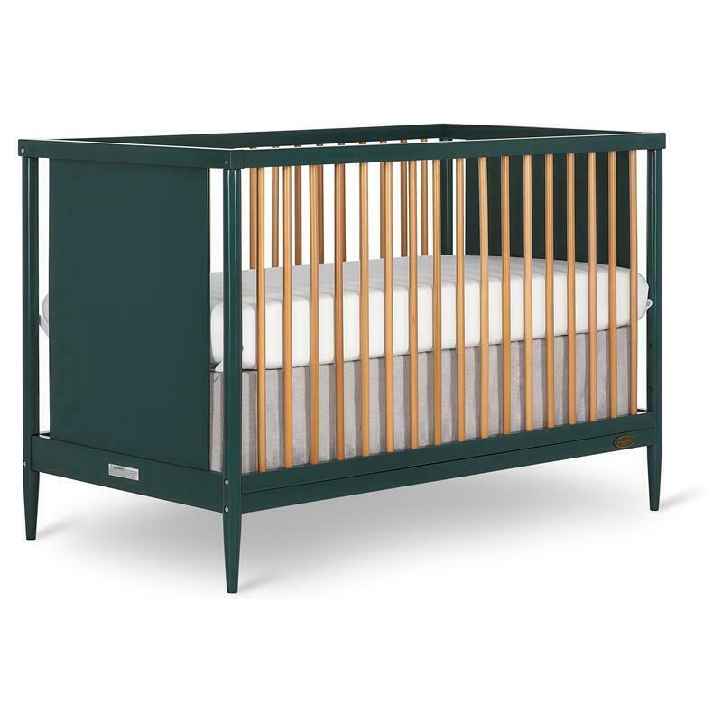 Photo 1 of Dream on Me Clover 4-in-1 Wood Island Crib with Rounded Spindles in Green
