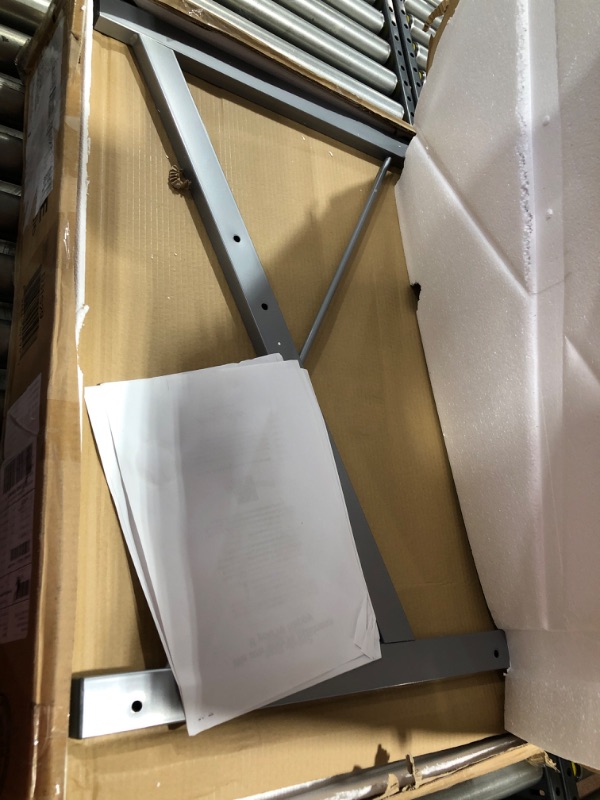 Photo 1 of Glass Computer Desk with Keyboard Tray Silver - Saracina Home