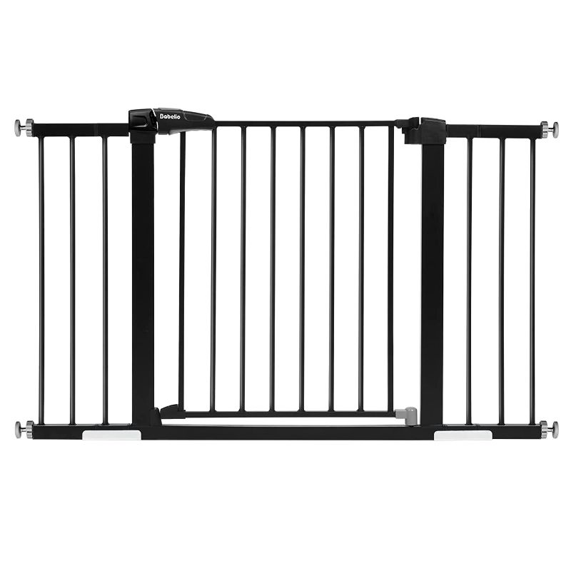 Photo 1 of Babelio Metal Baby Gate, 29-48'' Easy Install Pet Gate, Extra Wide Walk Thru Child Safety Gate with Door, Pressure Mounted Dog Gate for Doorways & Stairs, Black
