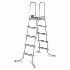 Photo 1 of Bestway 58337E 52-Inch Durable Steel Above Ground Swimming Pool Ladder with No-Slip Steps, Arm Rails, and Corrosion-Resistant Metal Frame, Gray

