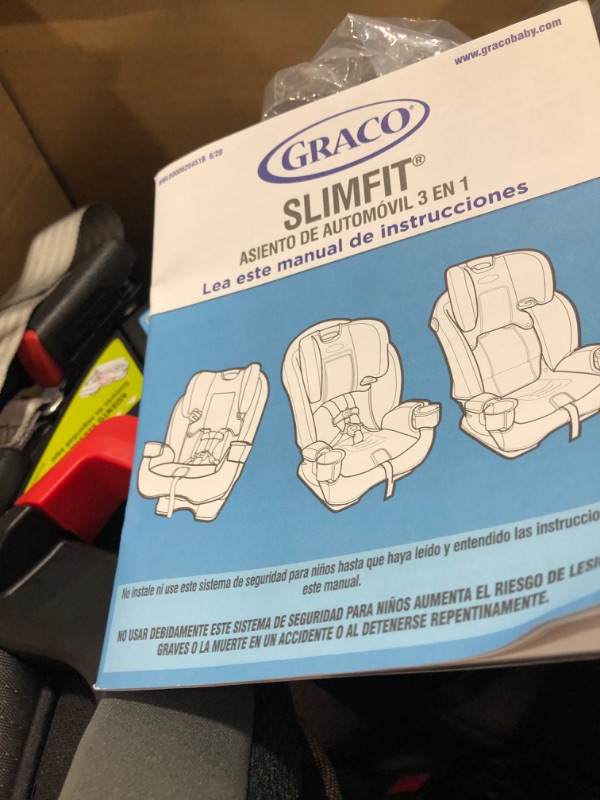 Photo 3 of Graco SlimFit 3 in 1 Car Seat -Slim & Comfy Design Saves Space in Your Back Seat, Darcie, One Size
