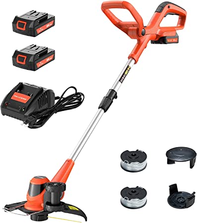 Photo 1 of PAXCESS Cordless String Trimmer/Edger, 20V 10-Inch Weed Eater with 2Pcs 1.50Ah Batteries, 1Pcs Charger 
