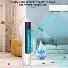 Photo 1 of LifePlus Evaporative Air Cooler Fan, Portable Bladeless Tower Fan with Ice Water Cooling and Humidifier, Swamp Cooler